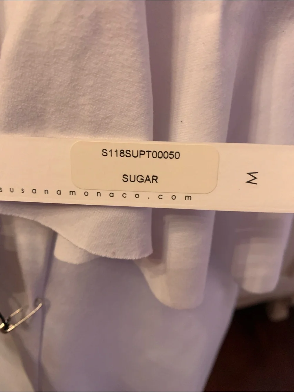 Susana Monaco White Ruffle Tie Back Top Size M NWT - Picture 8 of 11